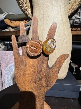 Handcrafted Brown Wooden Statement Ring -